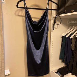 Boohoo - Blue Satin Mini Dress
